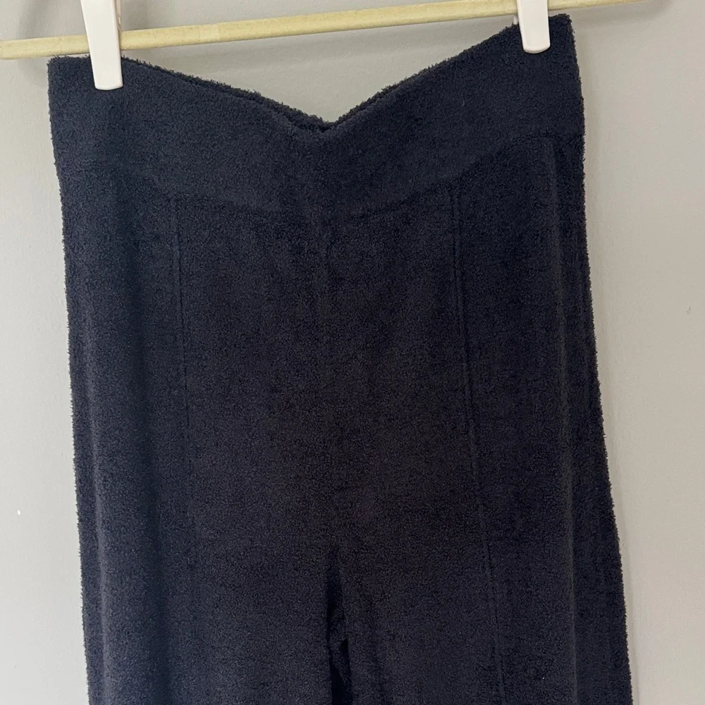 Barefoot Dreams Black CozyChic Lite Wide Leg Seamed Pants Medium 8/10 NWT - Picture 2 of 7